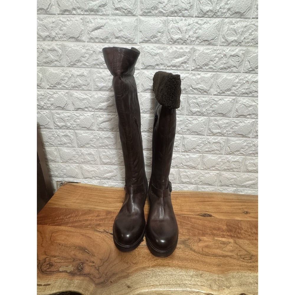 Vintage Foundry Co VFL-226 Brown Leather Shearling Riding Boots Women's 9 - Picture 2 of 10